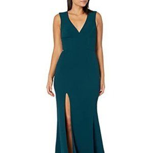 DRESS THE POPULATION Sandra V-Neck Gown Pine Size XXL.